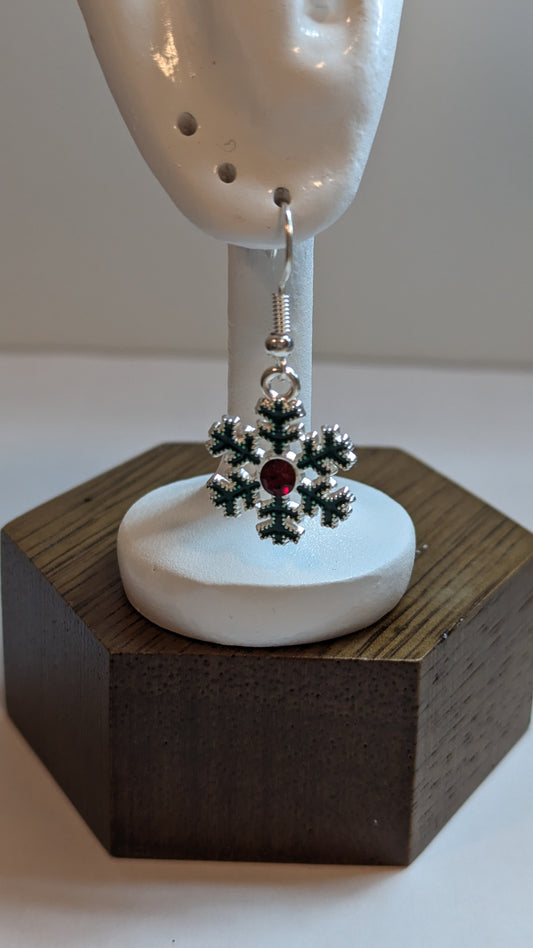 Silver Metal Snowflake Earring